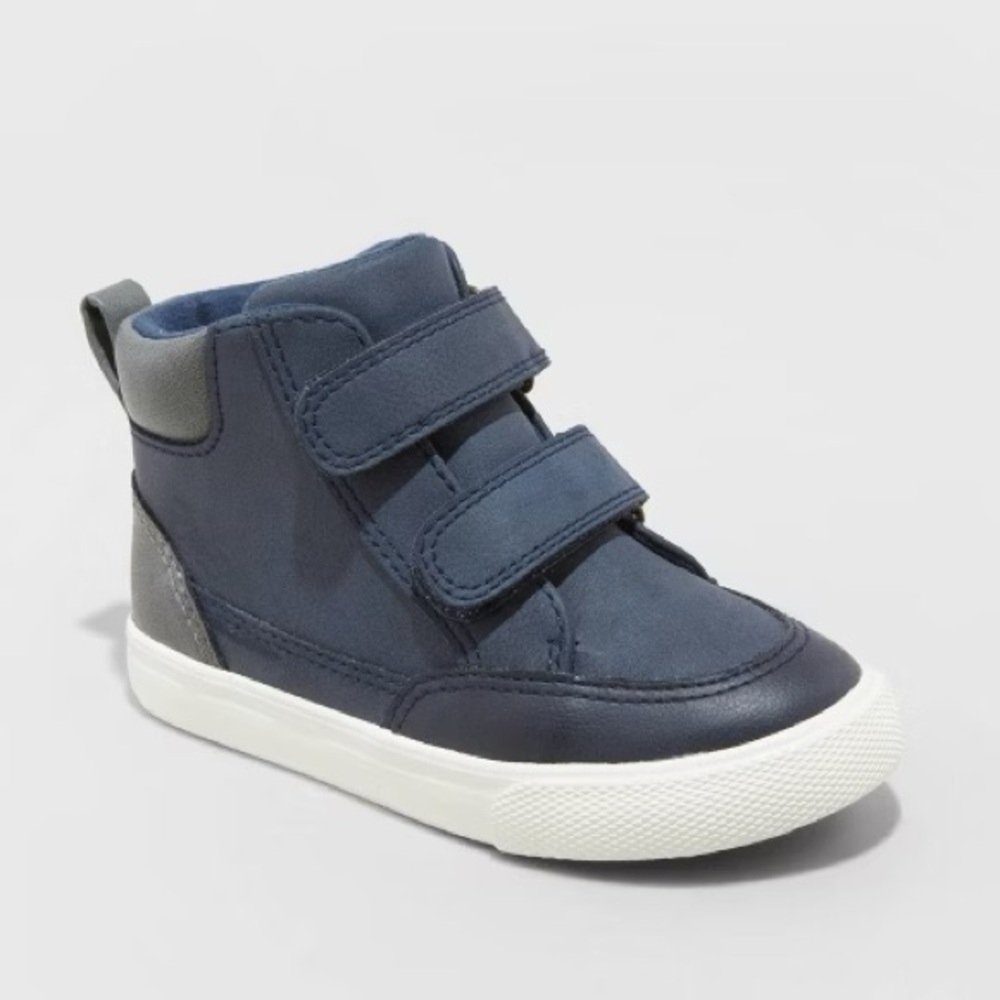 Cat & Jack Toddler Boys' Xavier High Top Sneakers Navy Blue Size 6